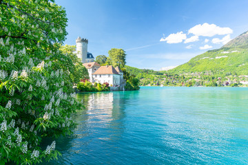 Fototapeta na wymiar view on Lake Annecy during spring, France