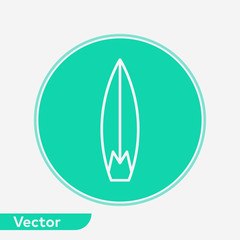 Surfboard vector icon sign symbol
