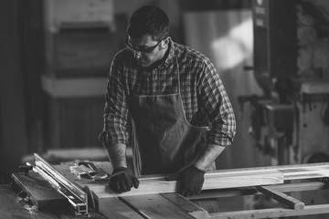 Wood craftsman at work