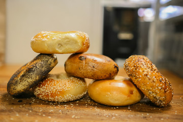 pile of bagels 