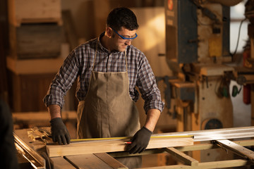 Wood craftsman at work