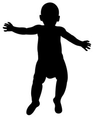 sleeping baby body silhouette vector