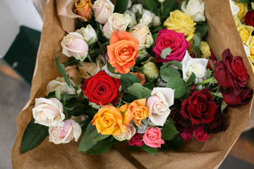 colorful bouquet of roses
