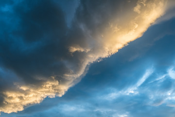 Blue sky with clouds on sunset
