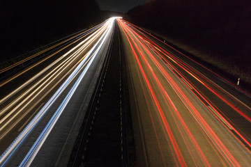 highway traffic lights at night