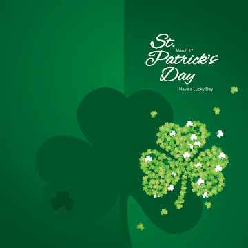 Saint Patricks Day green two fold greeting card background