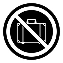 Gepäck verboten - Schild - Piktogramm - schwarz weiß 