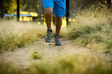 Close - up of man running in the park