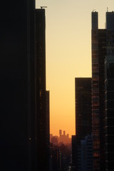 Naklejka premium sunset city at night