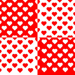 Love heart red and white 