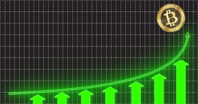 Gold Bitcoin Cash (BCH) coin accelerates and takes off up the arrow of the trend