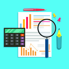 Auditing and business analysis concept. Financial adviser, auditing tax process, big data analysis, auditing tax process, seo analytics, financial report.