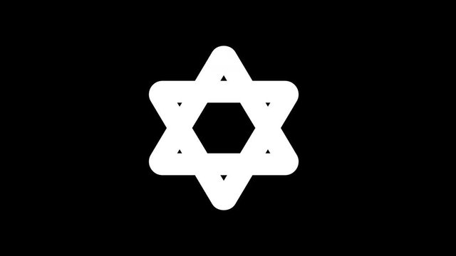From the Glitch effect arises star of david symbol. Then the TV turns off. Alpha channel Premultiplied - Matted with color black