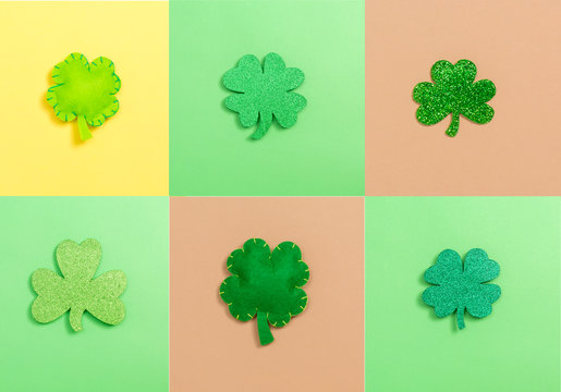 St. Patrick's Day theme with flat lay decoration elements