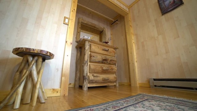 Log house. Sauna. Mirror