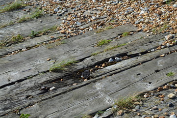 Planks of Wood on Beach