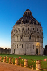 Pisa,tuscany/Italy 23 february 2019 :the baptistery of pisa the largest in Italy in a bright but...