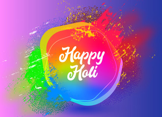 Stylish Colorful Happy Holi Greeting Banner