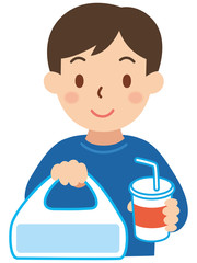 テイクアウトする男性