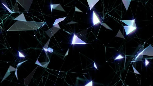 Abstract digital data nodes and connection paths within any type of network or system of networks. Animation for visuals, vj, light presentations or as motion background. 4k.