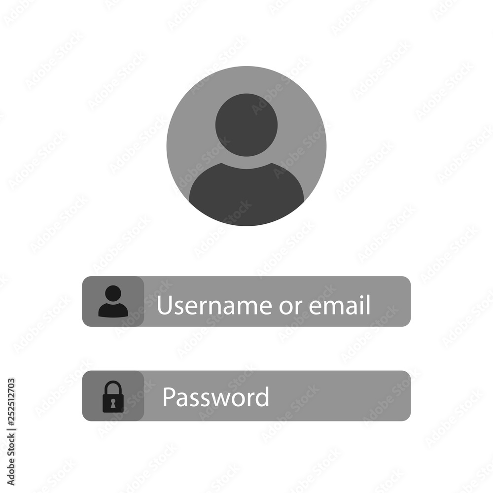 Aufkleber Register page design. Login form account user password identity web log screen security profile privacy appinterface, user profile, concept access – stock vector