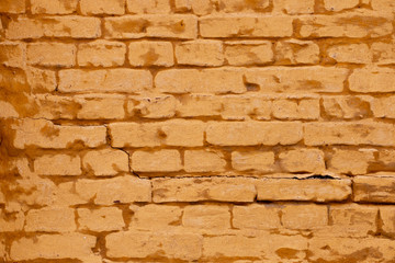 Brick wall texture photo. Vintage textured surface with old brickwork