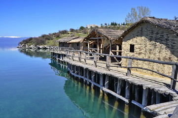 Fototapeta na wymiar Bay of the Bones on Ohrid Lake in Macedonia