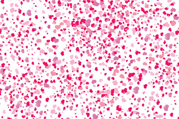 a lot of red hearts inside bubbles on a pink background soap bubble
