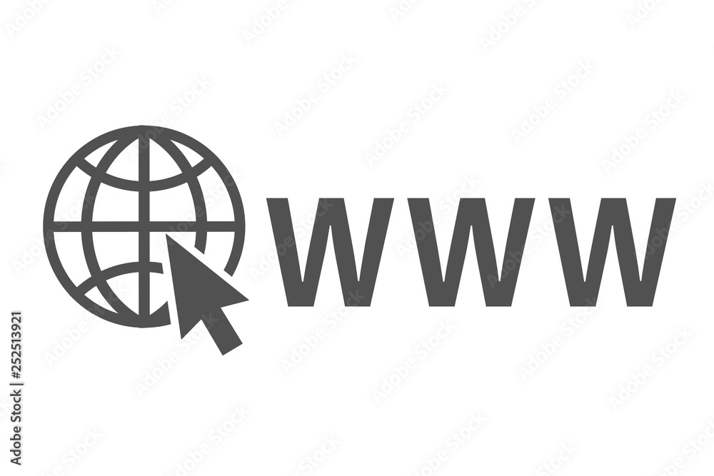 Poster address and navigation bar icon, browser application icon, concept online search www pictogram – vec