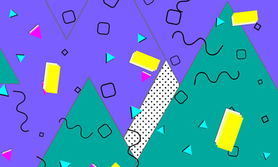 Pop art color background. Memphis pattern