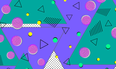 Pop art color background. Memphis pattern