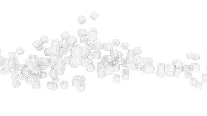 Сhalk coal low poly metacubes white clear background. 3d rendering creative concept