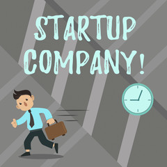 Word writing text Startup Company. Business concept for Newly emerged business created by new entrepreneurs