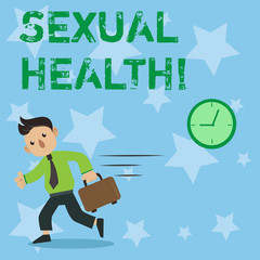 Conceptual hand writing showing Sexual Health. Business photo showcasing STD prevention Use Protection Healthy Habits Sex Care