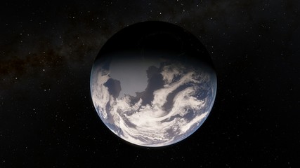 Planet Earth from space 3D illustration orbital view, our planet from the orbit, world, ocean, atmosphere, land, clouds, globe (Elements of this image furnished by NASA)