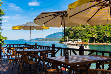 Restaurant at the beach with a incredible view of the sea