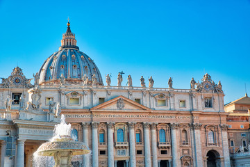Fototapeta na wymiar Scenic St. Peter's Basilica in Rome near Vatican City
