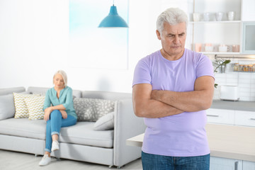 Mature couple with relationship problems at home