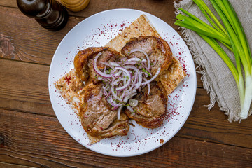 skewers of mutton flesh