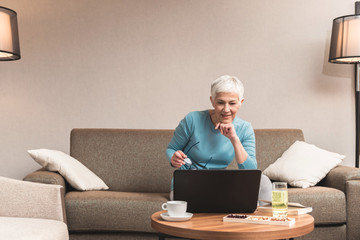 Woman working on her laptop