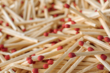 Pile of wooden matches as background, closeup