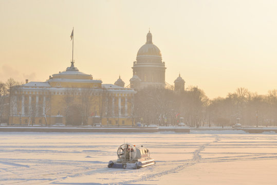 Admiralty Embankment In St.Petersburg.