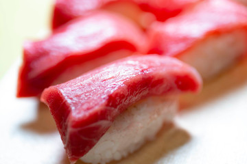 美味しい鮪の握り寿司