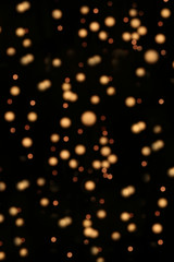 lumières jaunes floues dans la nuit