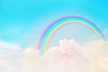rainbow in cloudy sky