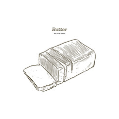 Butter, hand draw sketch vector.