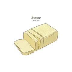 Butter, hand draw sketch vector.