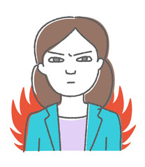 Angry woman on fire