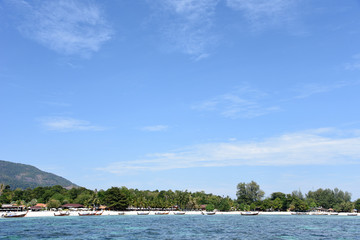 Beautiful tropical Lipe Island and clear sea water Thailand
