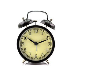 Retro alarm clock isolated on white